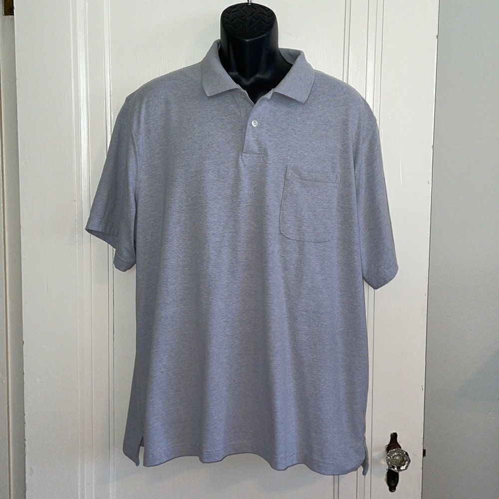 Saddlebred Comfort Flex gray polo shirt‎